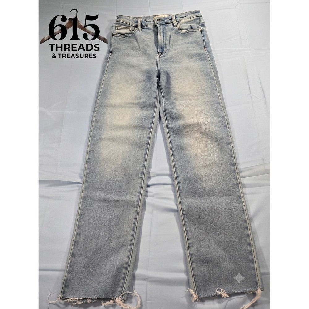 Hidden Jeans Los Angeles Light Wash Raw Hem Straight Leg Jeans Size 25